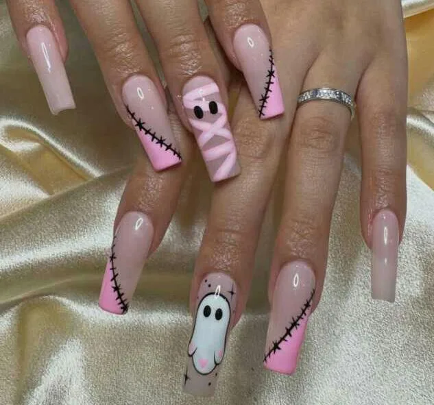 pink halloween nails 044 d71575df73