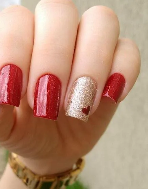 red and gold valentines nails 032 6306091cbf