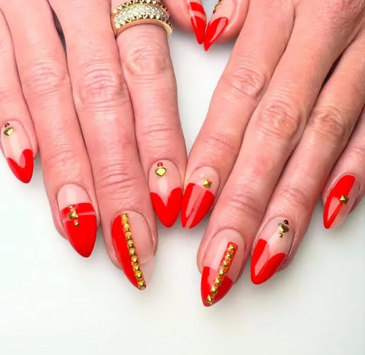 red and gold valentines nails 047 c8f835e4a4