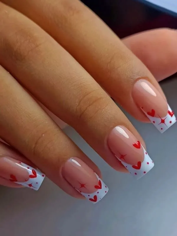 40+ Red and White French Tip Nails That Are Anything But Basic 1
