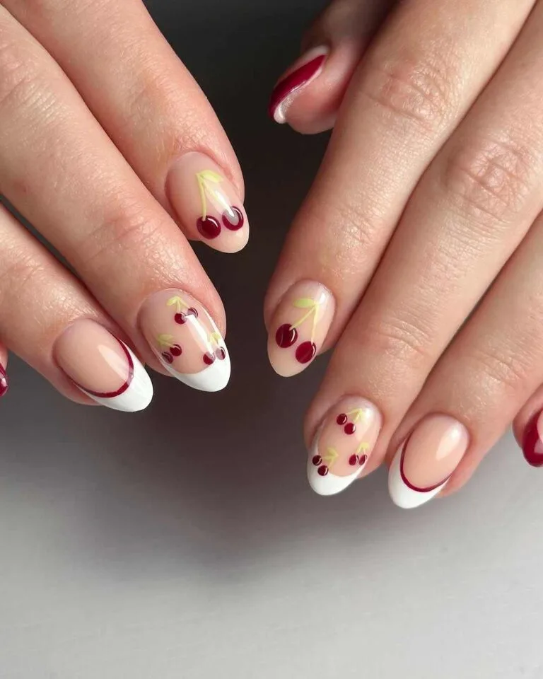 red and white french tip nails 002 73a561c0d0