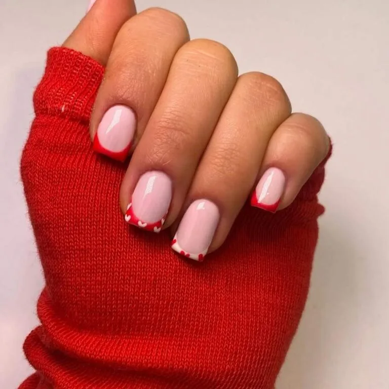 red and white french tip nails 004 a45abdcdcd