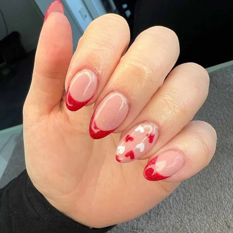 red and white french tip nails 017 d4259c5d27