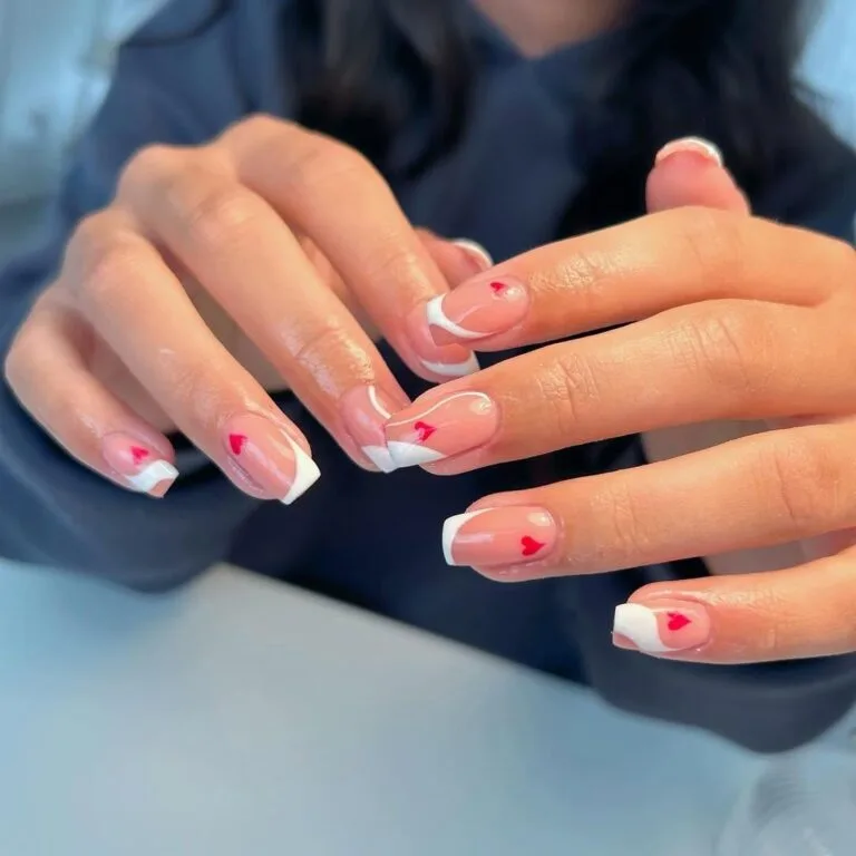 red and white french tip nails 026 5113b19e30