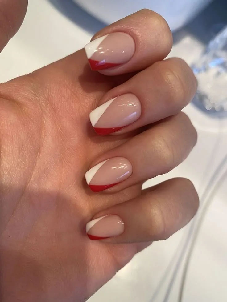 red and white french tip nails 035 177b7ffe67