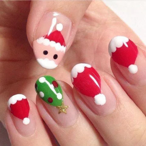santa hat nail designs 005 dc668bec23