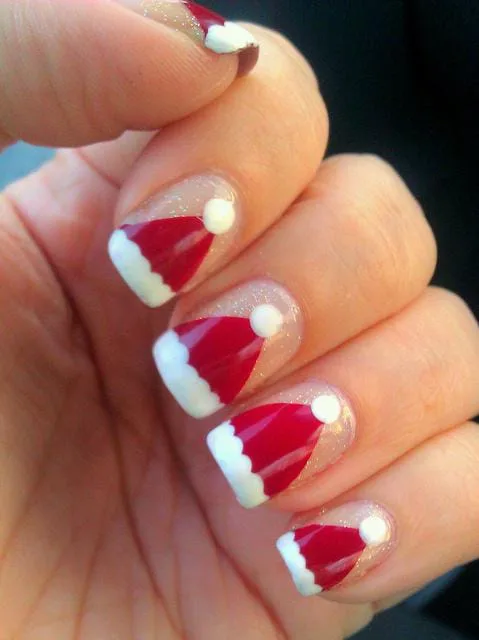 santa hat nail designs 020 0b6f146d94