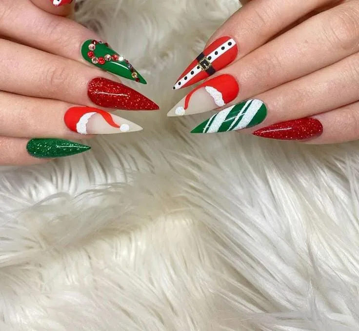 santa hat nail designs 049 273db435ff