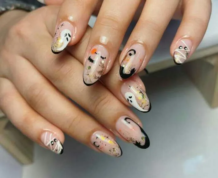 simple black halloween nails 010 1444bbb46b