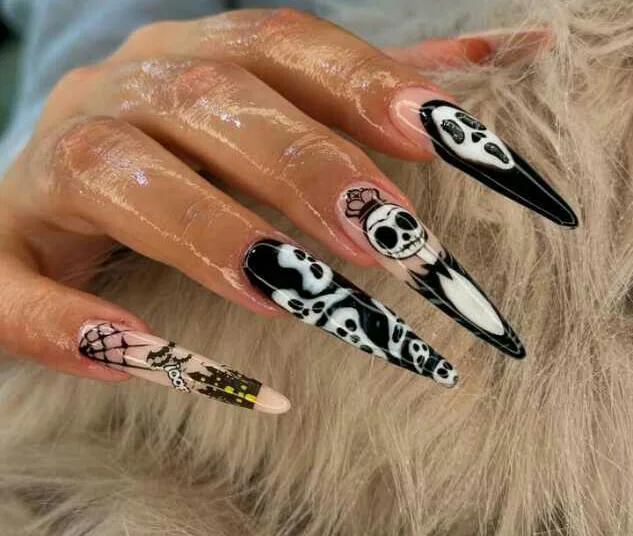 simple black halloween nails 026 a51d8e4195