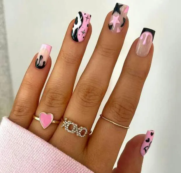 simple black halloween nails 027 8f42a19350