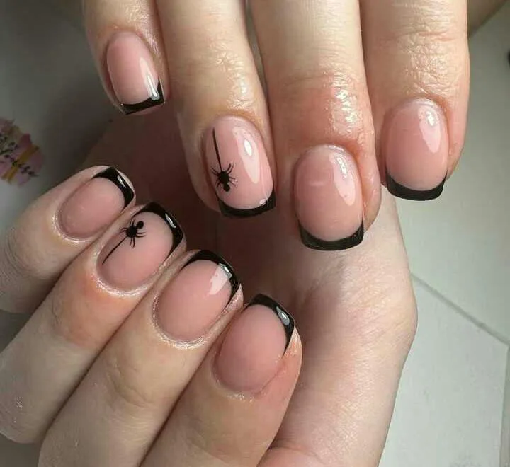 simple black halloween nails 039 f755d16987