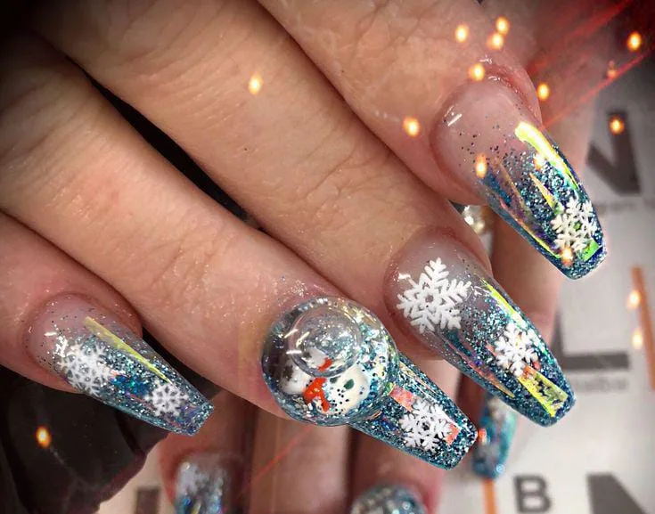 snow globe nails 007 dc667edbae