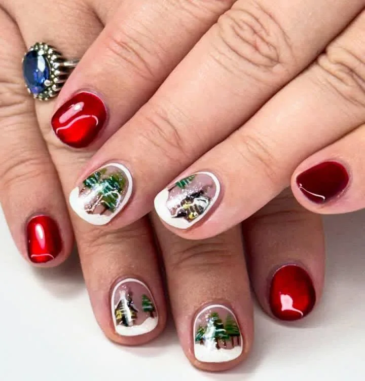 snow globe nails 050 c8310b3988