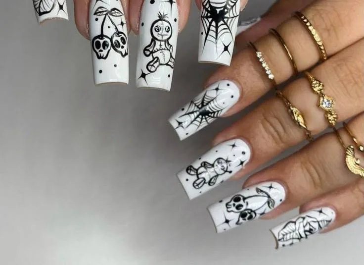 white halloween nails 020 8501327a37