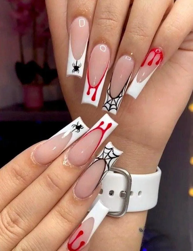 white halloween nails 040 ad0ed50363